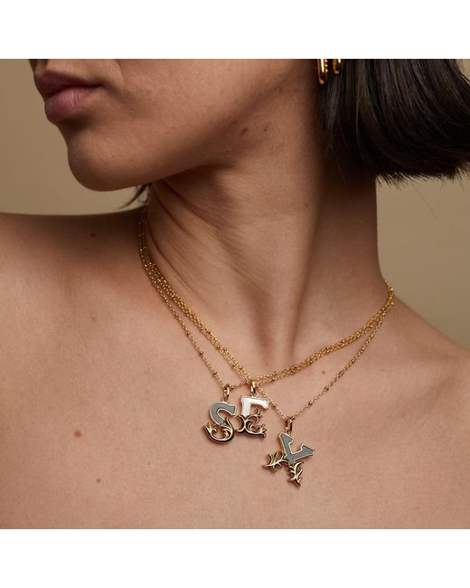 Kasun Metallic Plated A Initial Necklace With Marble