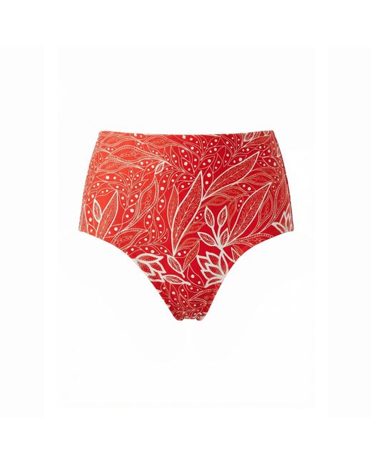Jessie Zhao New York Red Scarlet Bloom Reversible Bikini Bottom