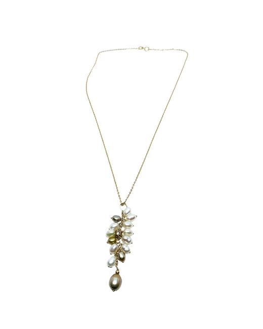Tg-Jewellery by Tamara Gervasio Metallic Grappolo Chain And Pearls Pendant One Of A Kind