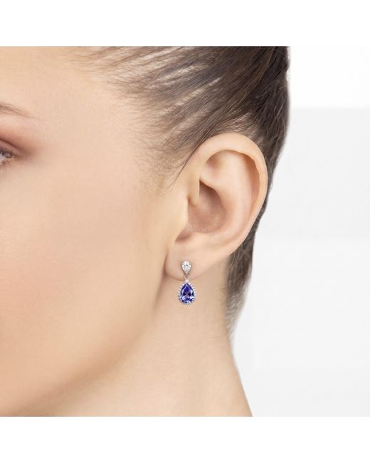Latelita London Blue Phillippa Drop Earrings Tanzanite