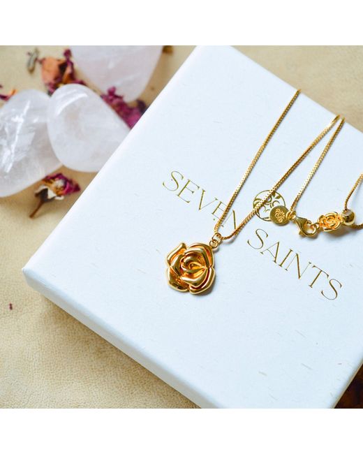 Seven Saints White Mystic Rose Adjustable Necklace