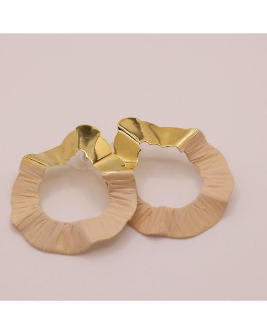 Nart Nature Making Art Metallic Neutrals The Gout Buriti Natural Fiber Earrings