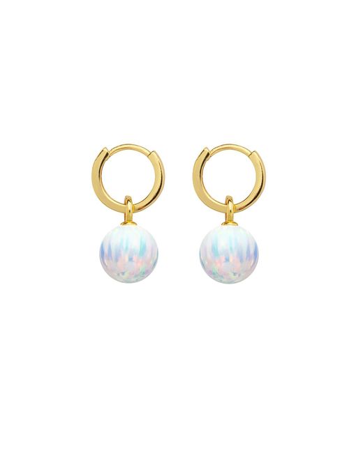 Ora Pearls Metallic Ice Opal Hoop Earrings