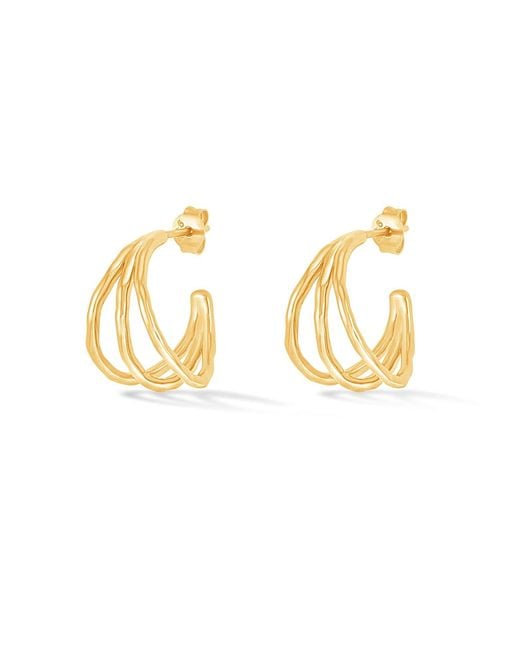 Dower & Hall Metallic Small Triple Row Waterfall Hoops