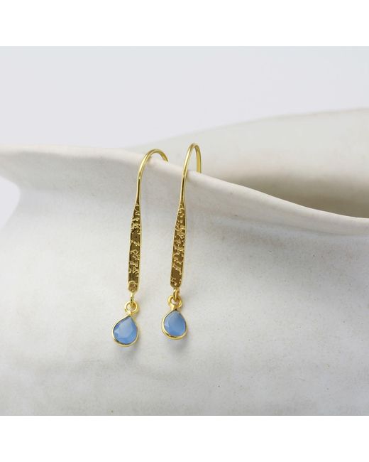 Isla Silver White Chalcedony Dream Drop Earrings