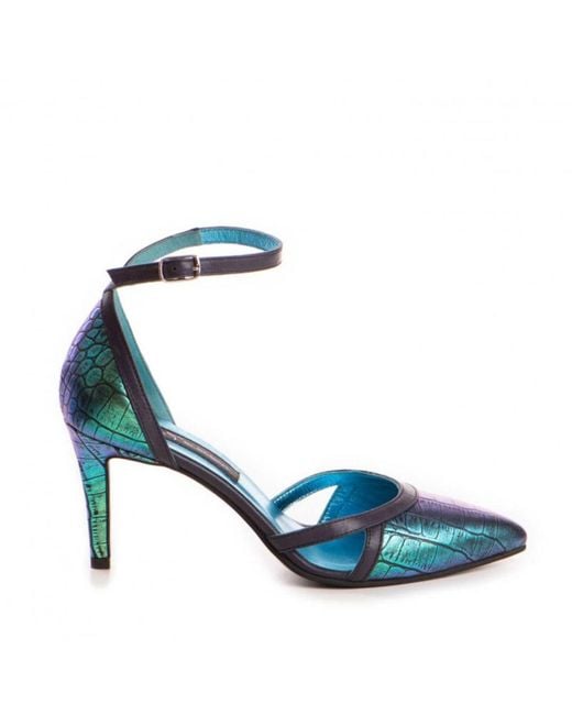 The 5Th Element Blue Cassandra Iridescent- Leather Pumps