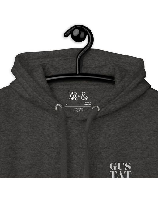 Anchor and Crew Gray Heather Gustatory London Coffee Scene Cotton Blend Embroidered Hoodie