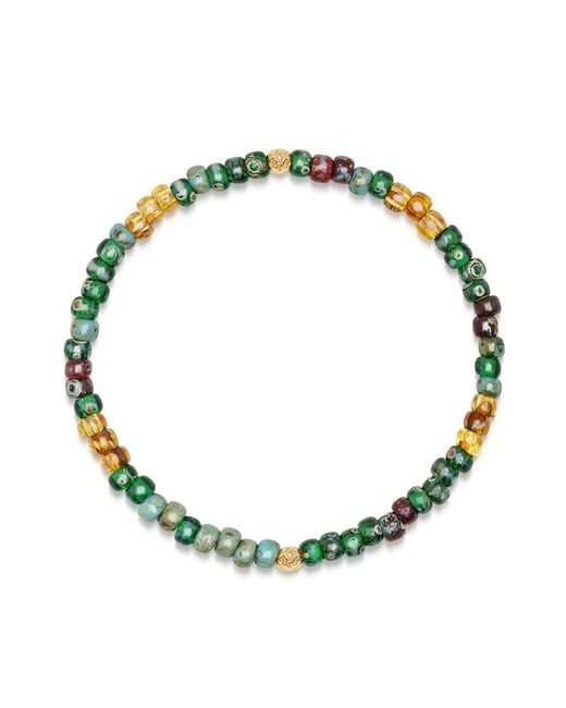 Nialaya Green Wristband With Miyuki Beads for men