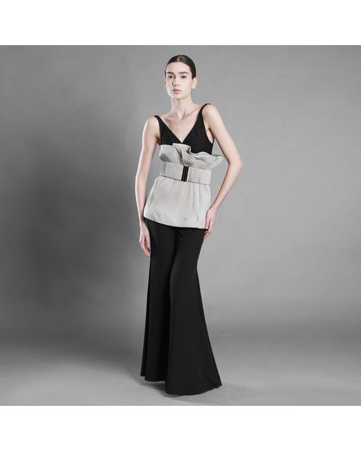 Silvia Serban Gray Neutrals Pleated Eco-Leather Belt