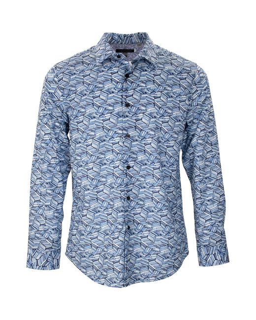 Lords of Harlech Blue Nigel Books Shirt for men
