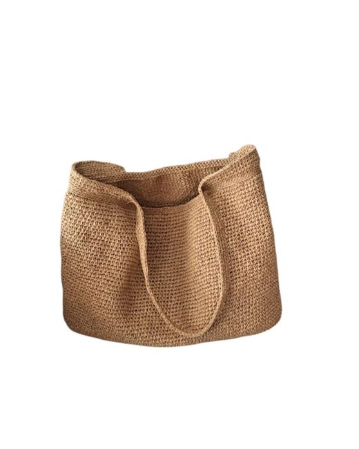 Springmoonatelier Natural Neutrals Handmade Raffia Oversized Tote Bag – Perfect For Shopping & Beach Days