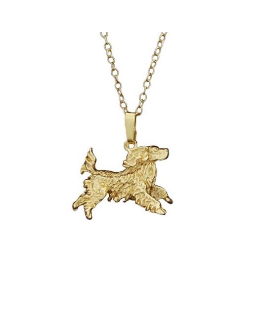 Simon Kemp Jewellers Metallic Sterling Silver 18K Gold Spaniel Pendant