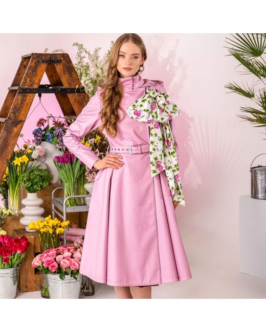 RainSisters Pink Trench Coat: Rosie Bow