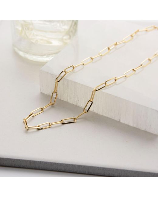Nellou Jewellery Metallic Triangular Paperclip Necklace Plated Sterling