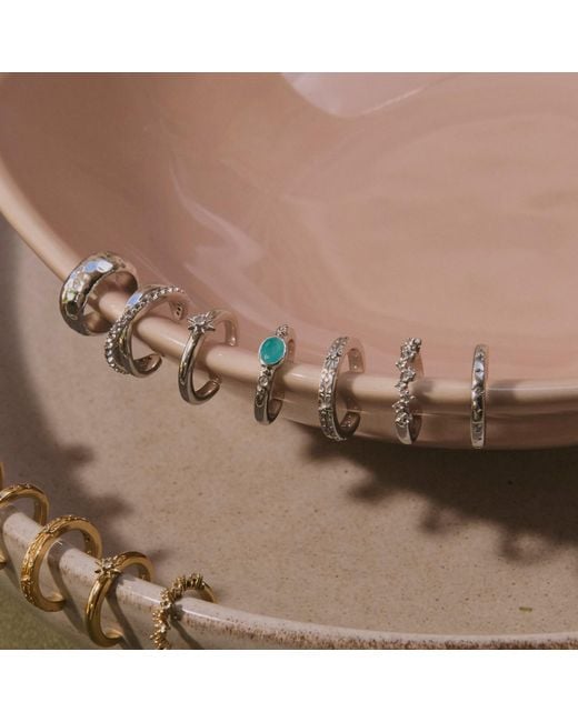 Zohreh White Sapphire Starburst Ear Cuff Sterling