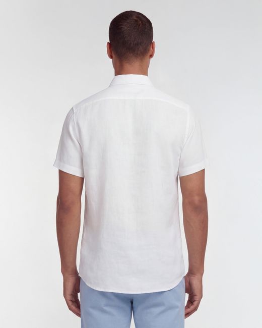 Lords of Harlech White Loic Linen Shirt for men