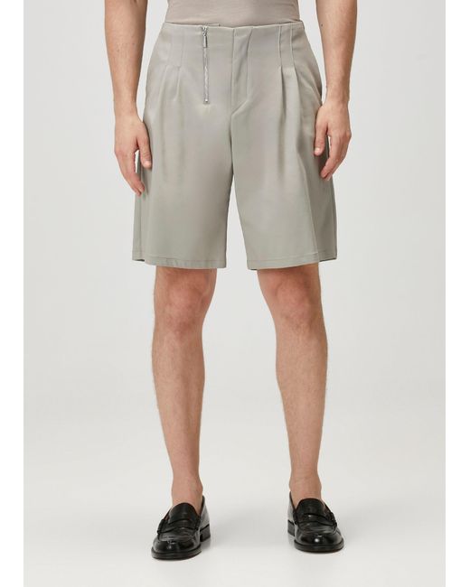 Pcfg Gray Neutrals Cotton Woven Short With Zip for men
