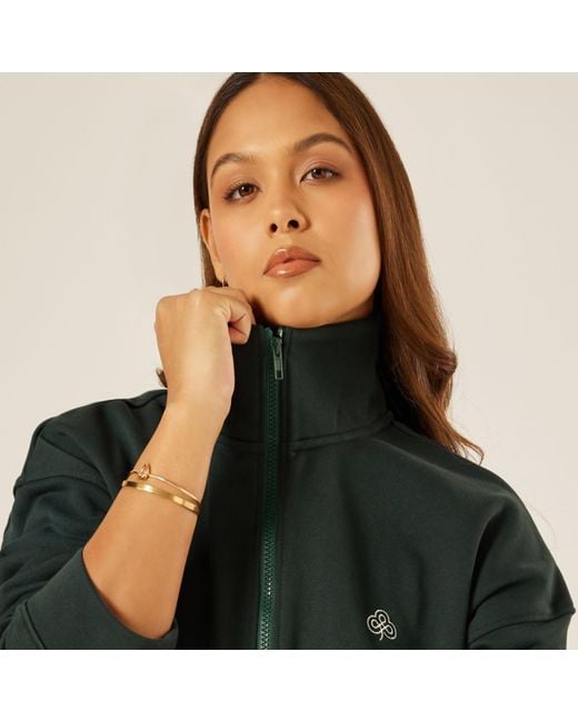 Be Athletica Green Varsity Athletica Full-Zip Sweatshirt
