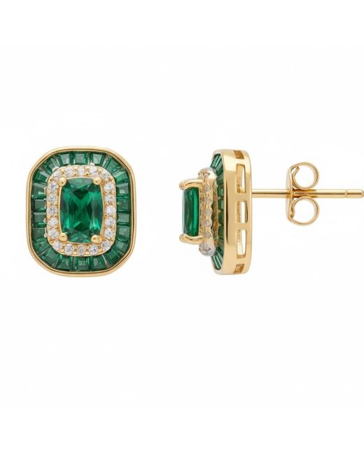 Latelita London Green Great Gatsby Stud Earrings Emerald