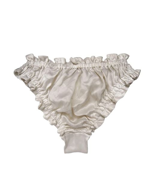 CREASE White Silk Scalloped Briefs