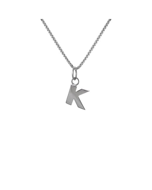 Edge Only Metallic Letter Pendant "K" Initial Necklace Sterling for men