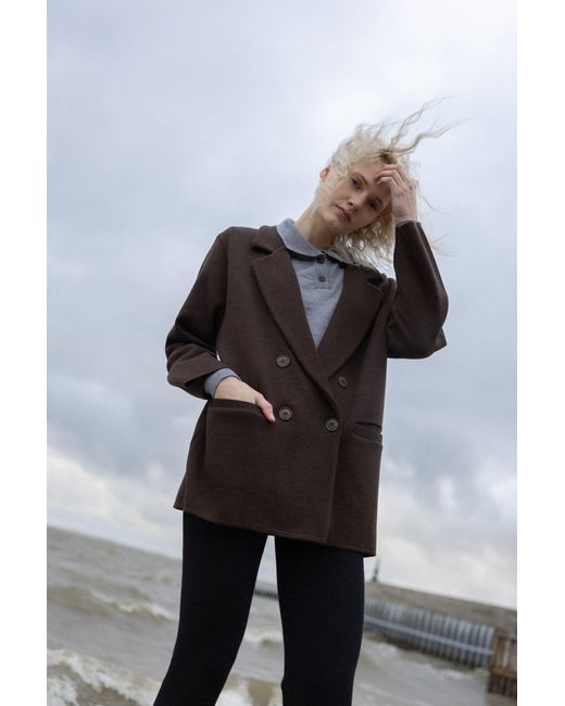 SALANIDA Brown Forza Knitted 100% Merino Blazer Chocolate *Limited Edition