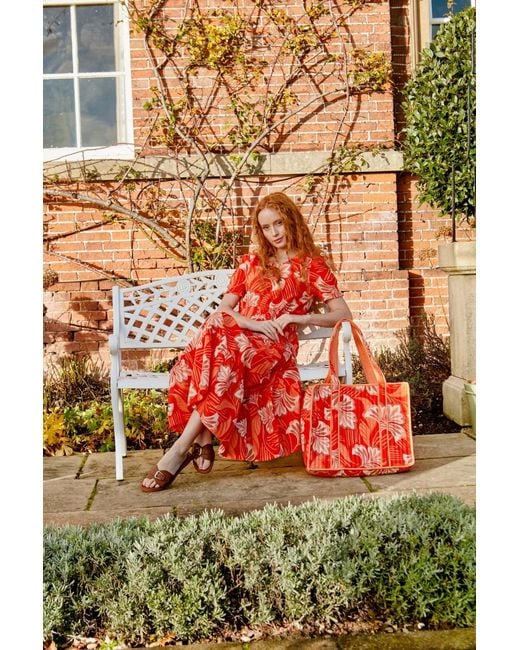 Inara Red Molokai Sunset Tote Bag