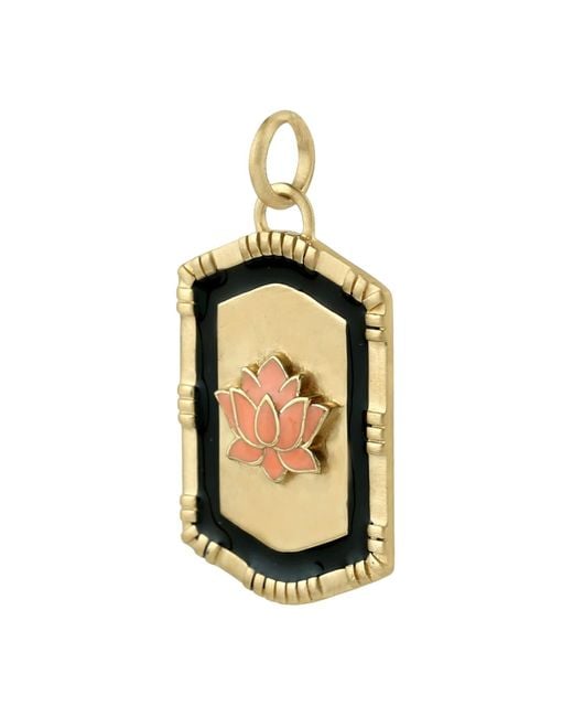 Artisan Green Solid Gold Lotus Flower Pendant