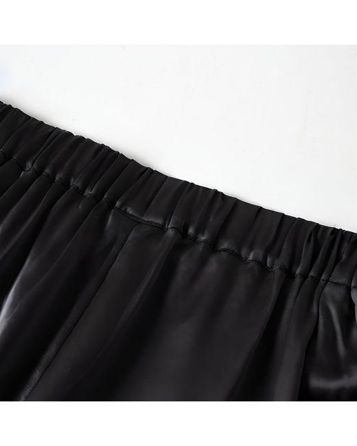 Soft Strokes Silk Black Pure Mulberry Silk Petal Shorts, Mid-Waist, Silk Charmeuse