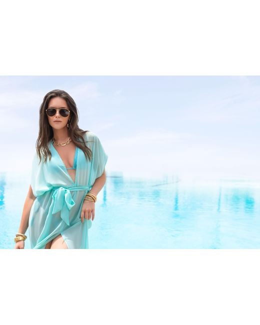 Leyla Maya Ltd Green Sophia Sheer Long Beach Dress