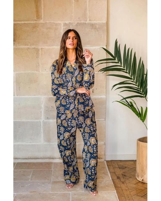 Inara Green Midnight Marigold Cotton Pyjamas