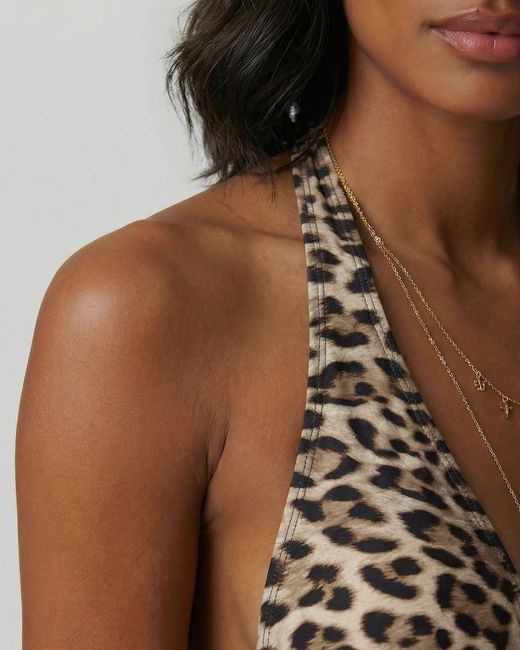 Lords of Harlech White Raquel Leopard Bikini Top