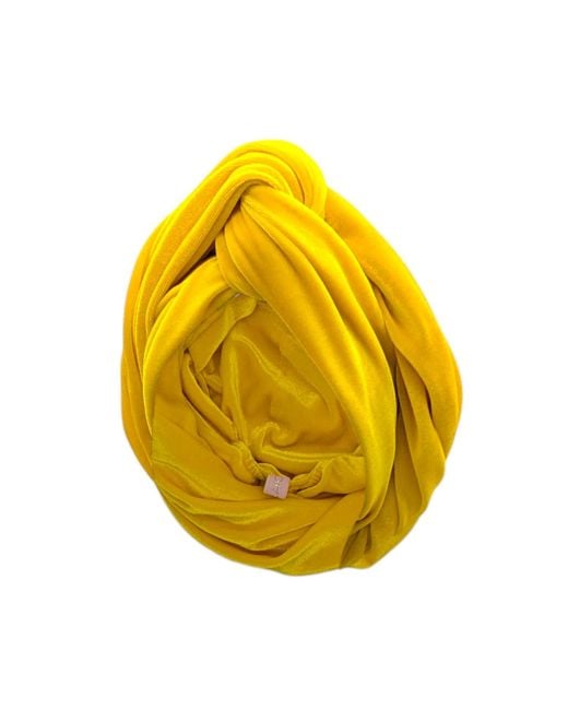 Julia Clancey Yellow Classic Madam Velour Sunshine Reversible Turban