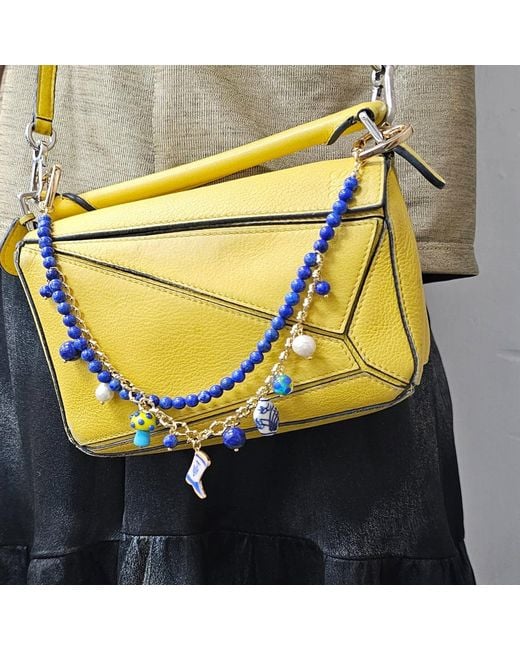 Farra Blue Lapis With Mushroom And Boots Double Layers Chain Bag Charm