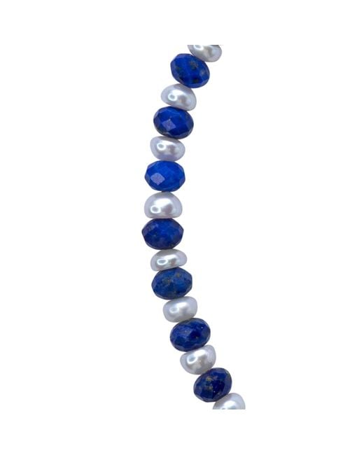 Bombyx House Blue Lapis Lazuli Pearl Alternating Bracelet