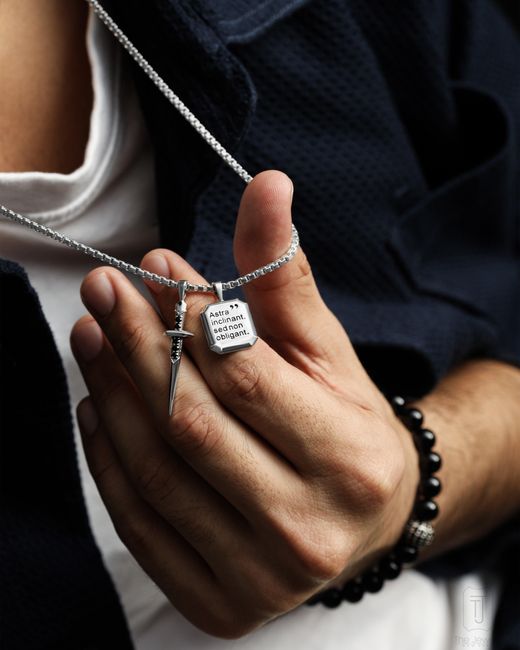 The Jewelz Metallic Dante's Dagger Sterling Pendant For Gifting for men
