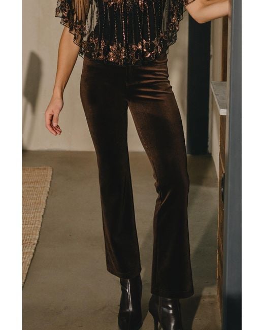 Traffic People Brown Corrie's Bravado Cord Velvet Kick Flare Trousers
