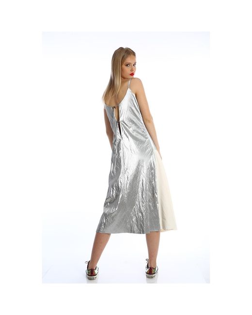 Silvia Serban Gray Adjustable Braces Dress –