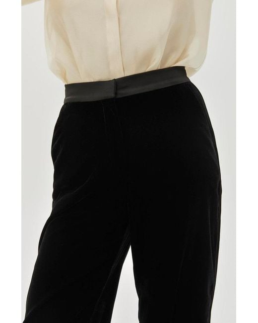 Exquise Black Bradyn Pants Straight Cut Velvet Pants