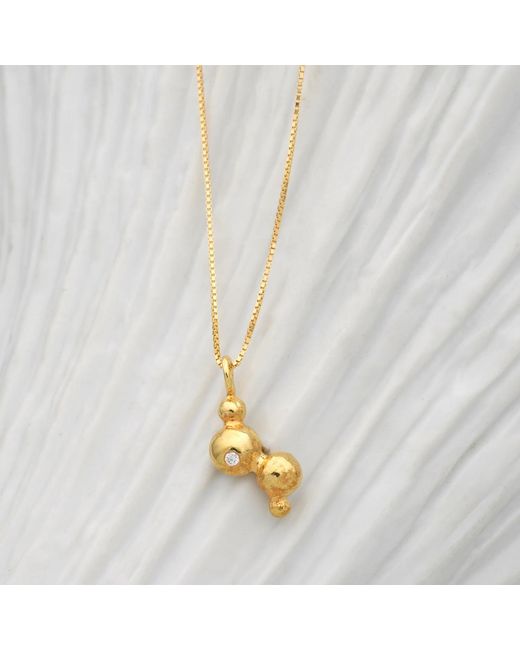 EVA REMENYI Metallic Diamond Bubble Necklace 14K