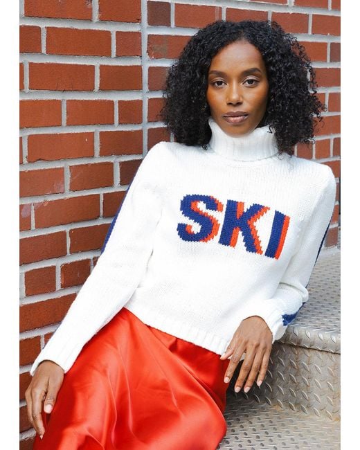 Ellsworth & Ivey White Jade Turtleneck Sweater