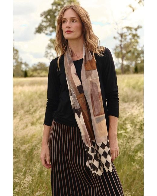 Adrift Clothing Natural Neutrals Cubist Dreams Scarf
