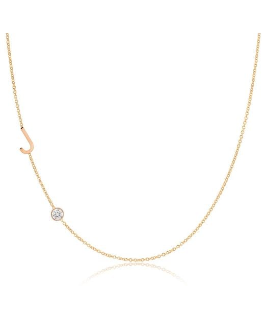 Maya Brenner Metallic Monogram Necklace With Diamond