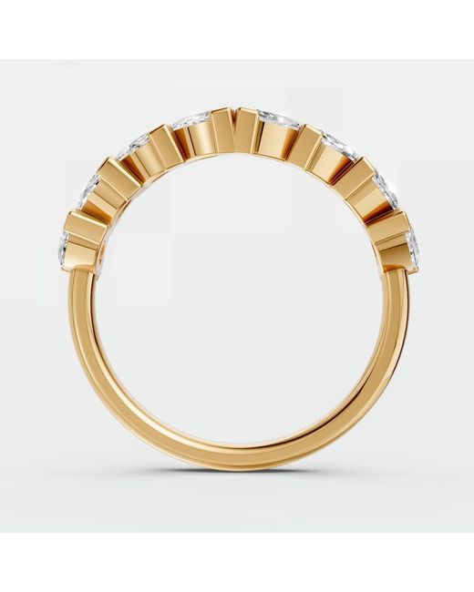 Aya Fine Jewelry Metallic Marquise 1.08 Ctw Lab Diamond Curved Wedding Band