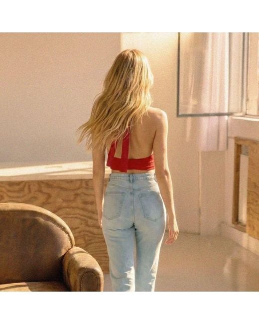 Marianne by Marie Jordane Red Parker Backless Halter Top