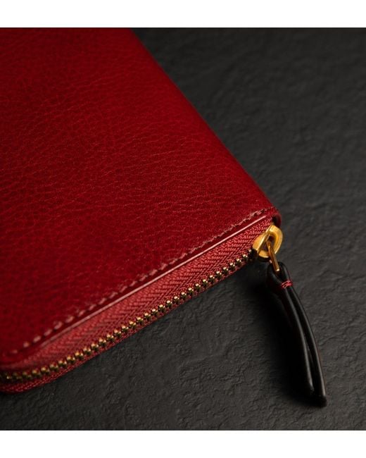 Time Resistance Red Leather Continental Wallet