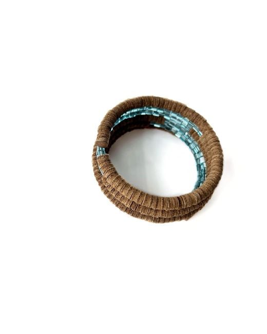 WAIWAI Multicolor Suede Spiral Beaded Cuff