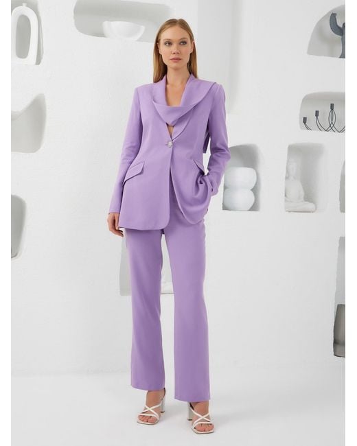 Lumina Eligma Purple Shawl Suit Pants