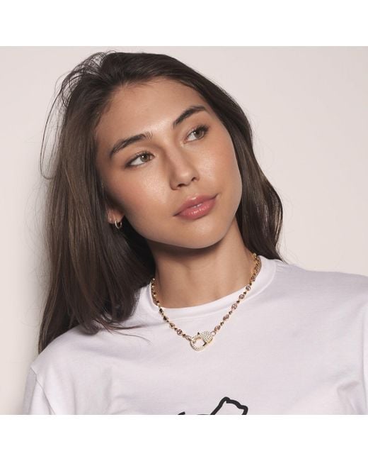 Cloud Haven Metallic Studded Clasp Necklace