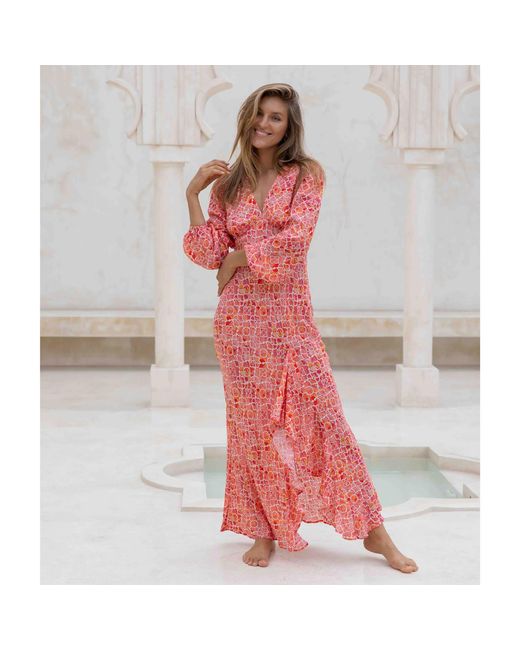 Sophia Alexia Red Marble Mosaic Portofino Dress
